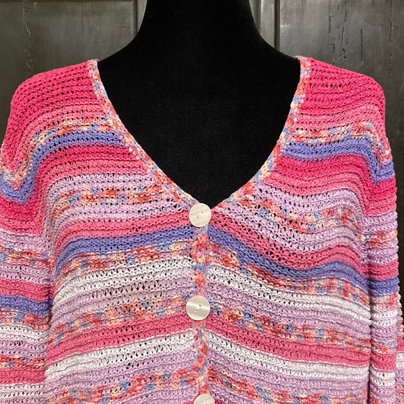 Chadwick shades of pink cardigan sweater with pearl buttons - size XL - Picture 5 of 10